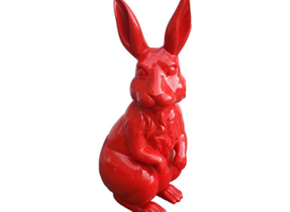 Garden Decoration Red Rabbit Statue Figure Decorative Statues Sculpture Figures 220 cm
